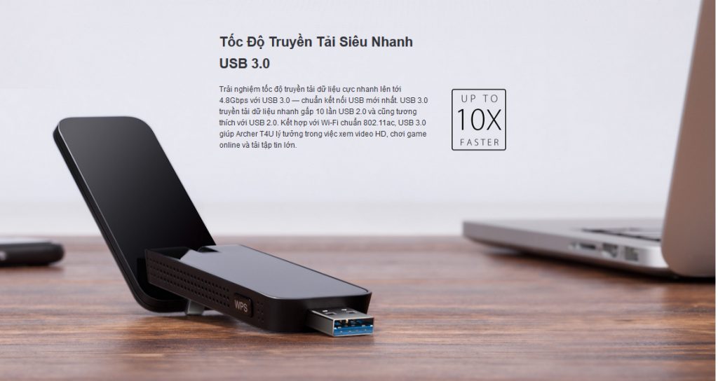 Thiết bị USB Wifi với USB 3.0 và Wifi 5 hỗ trợ 1300Mbps, Hỗ Trợ MU-MIMO