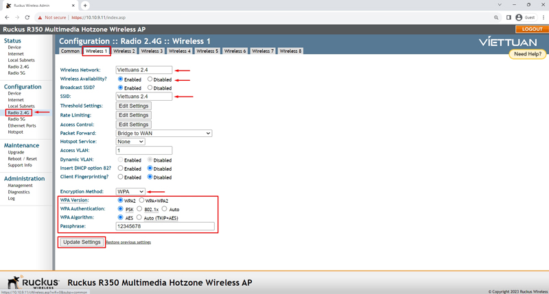 Cấu hình Wifi Ruckus ở chế độ Standalone 4